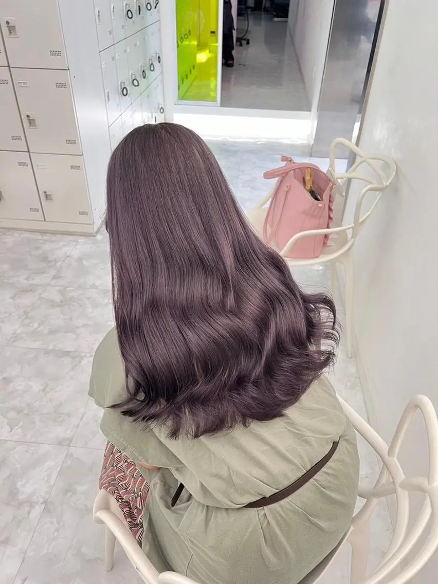 カラー ロング ラベンダー/ピンク 💜🌷原宿のヘアスタイル