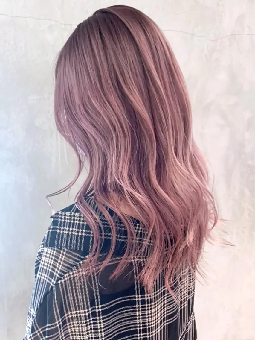 セミロング ヘアアレンジ パーマ カラー ピンクカラー ITbyALBUM 浦和店のヘアスタイル