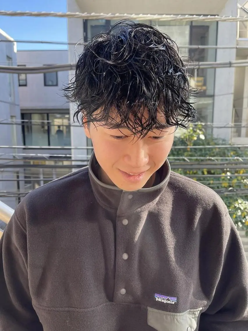 メンズ カット パーマ ARCANAブリーチ ダブルカラー🌟原宿のヘアスタイル