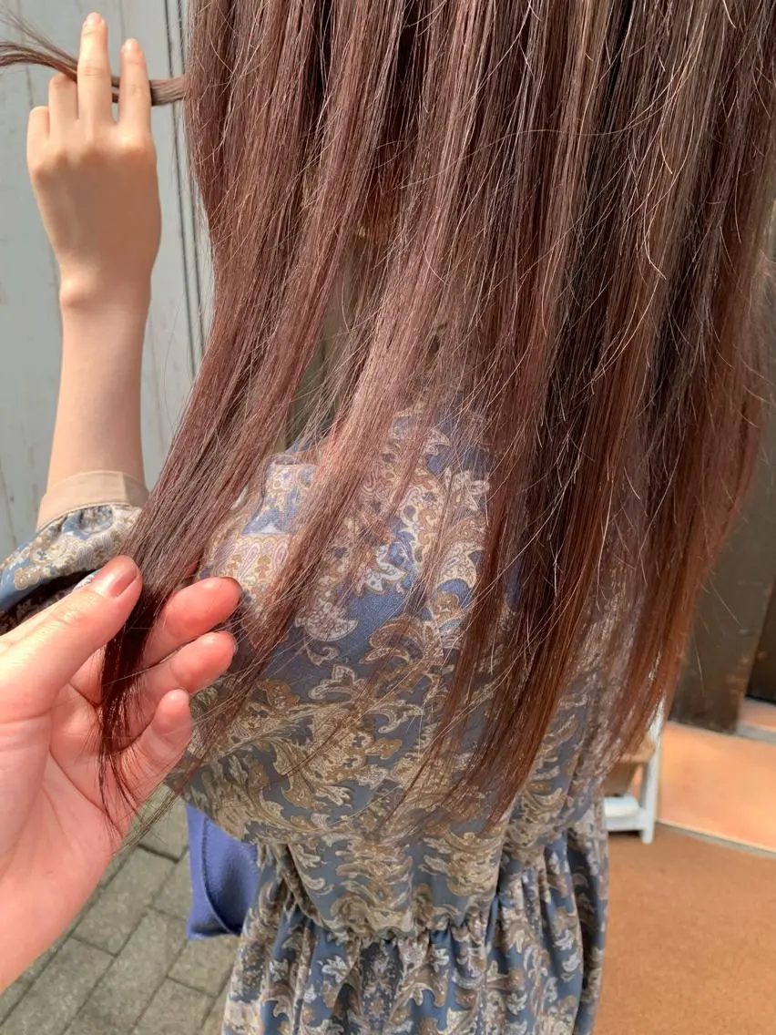 ロング カラー ベージュカラー ピンクカラー ピンクベージュ ヘアカラー ayaka 大宮のヘアスタイル