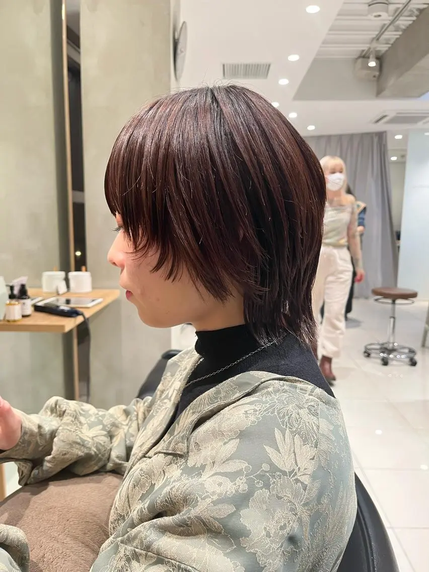 ミディアム ヘアアレンジ 成人式 ラベンダーベージュ ラベンダーブラウン ピンクブラウン レッドブラウン stylist ◎RUKI.のヘアスタイル