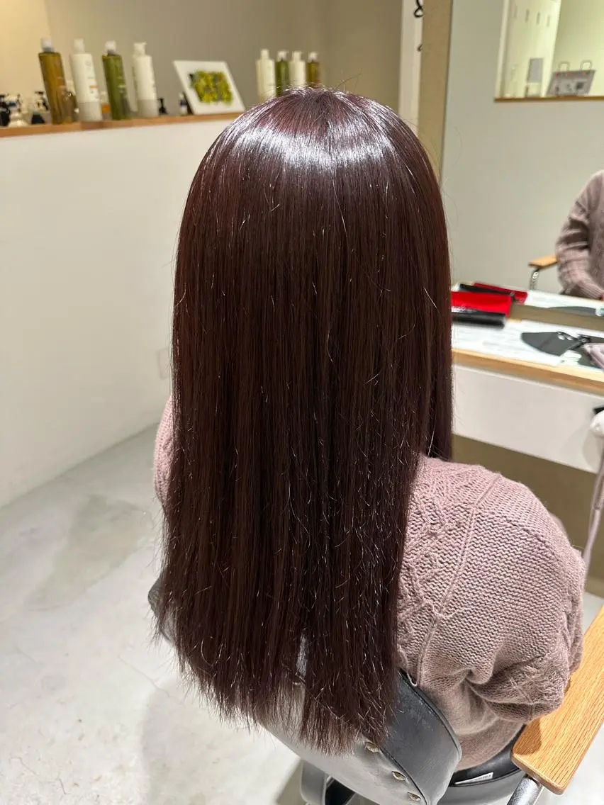 セミロング カラー ヘアカラー トリートメント レイヤー/蟹江/ くすみカラー/川口のヘアスタイル