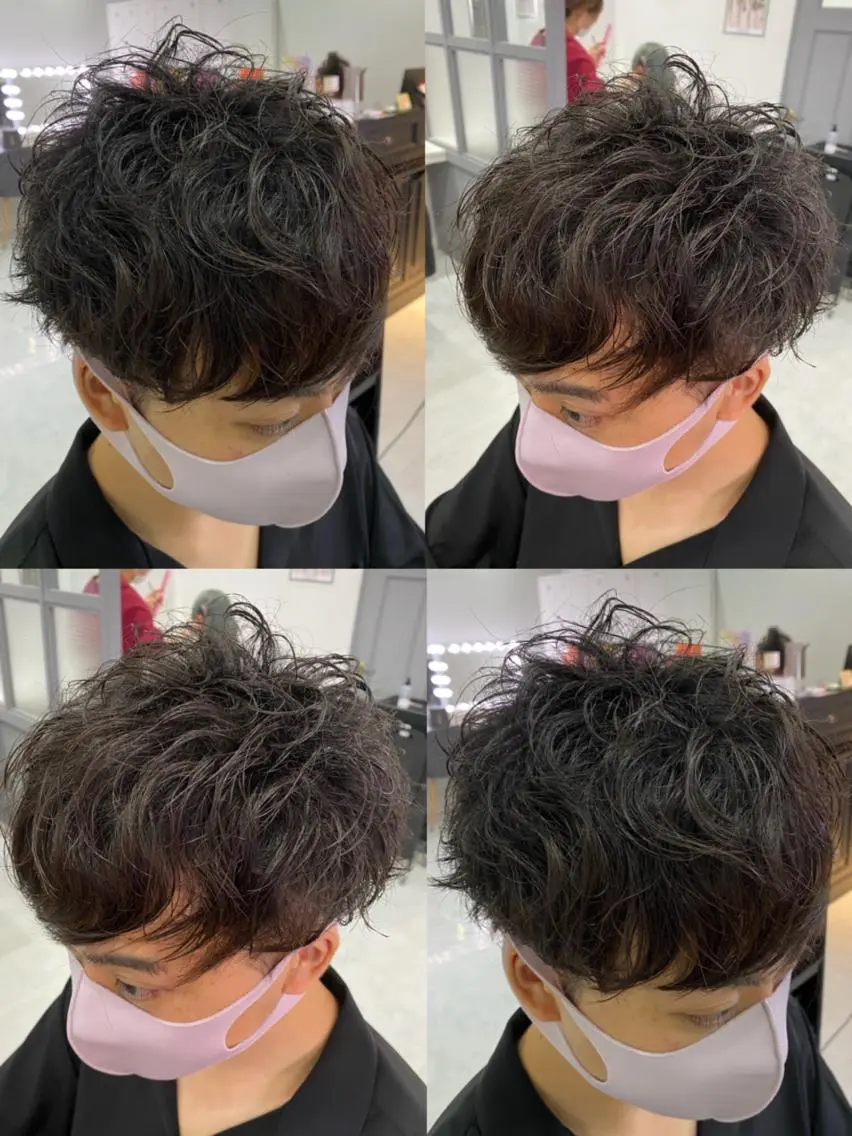 ショート カラー パーマ ヘアアレンジ メンズ カット 🔥メンズパーマ 特化 渡辺一翔のヘアスタイル
