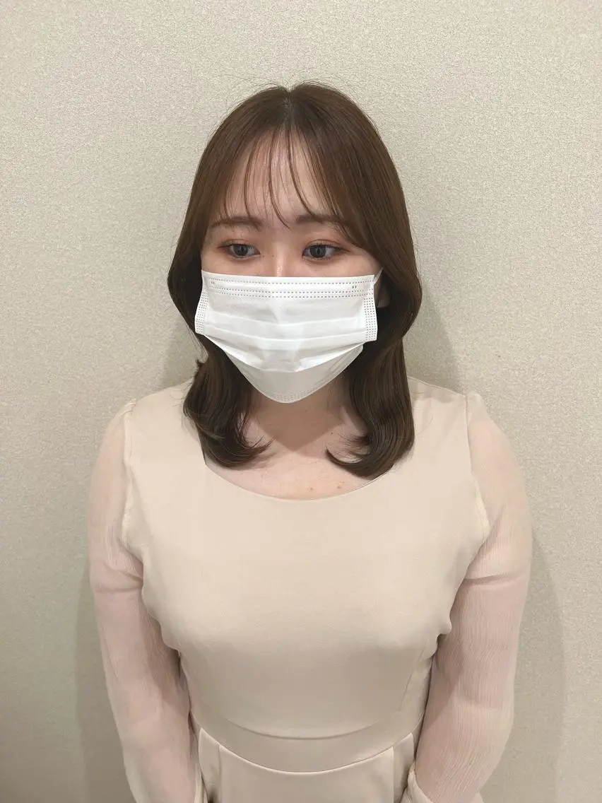 ミディアム カラー エギョモリ 外国人対応 佐久間のヘアスタイル