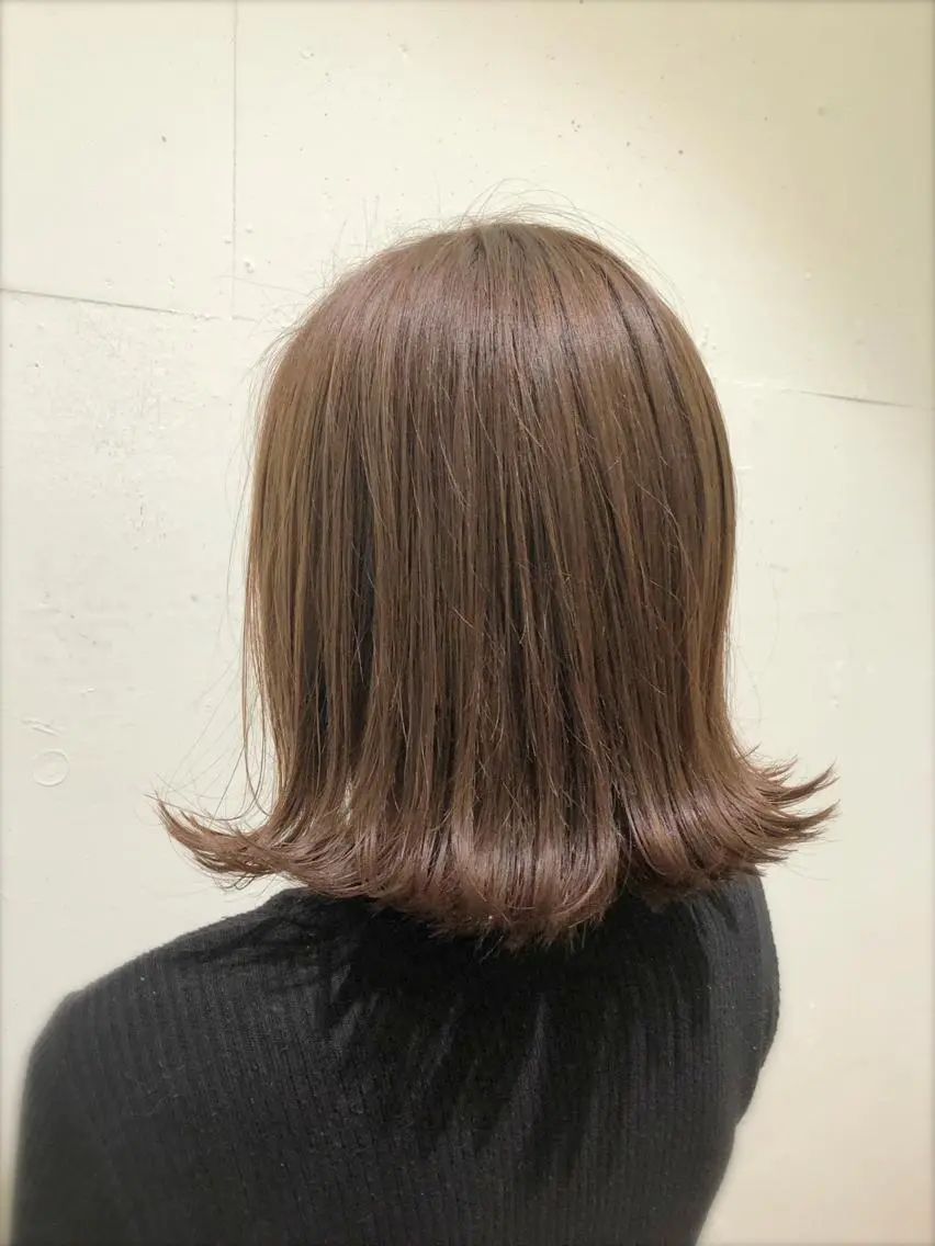 ミディアム カラー 切りっぱなしボブ ボブ 山形 光輪子のヘアスタイル