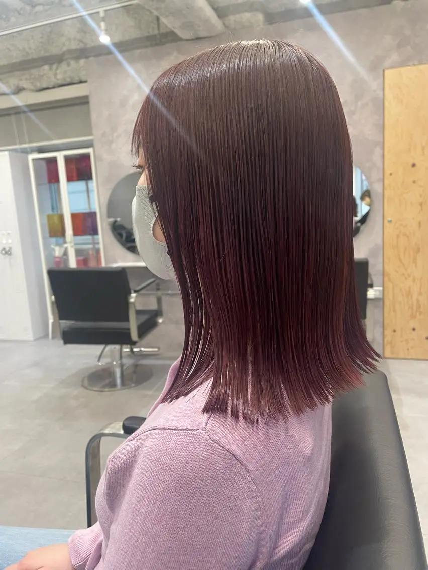 セミロング ピンクブラウン yui/ layer cutのヘアスタイル