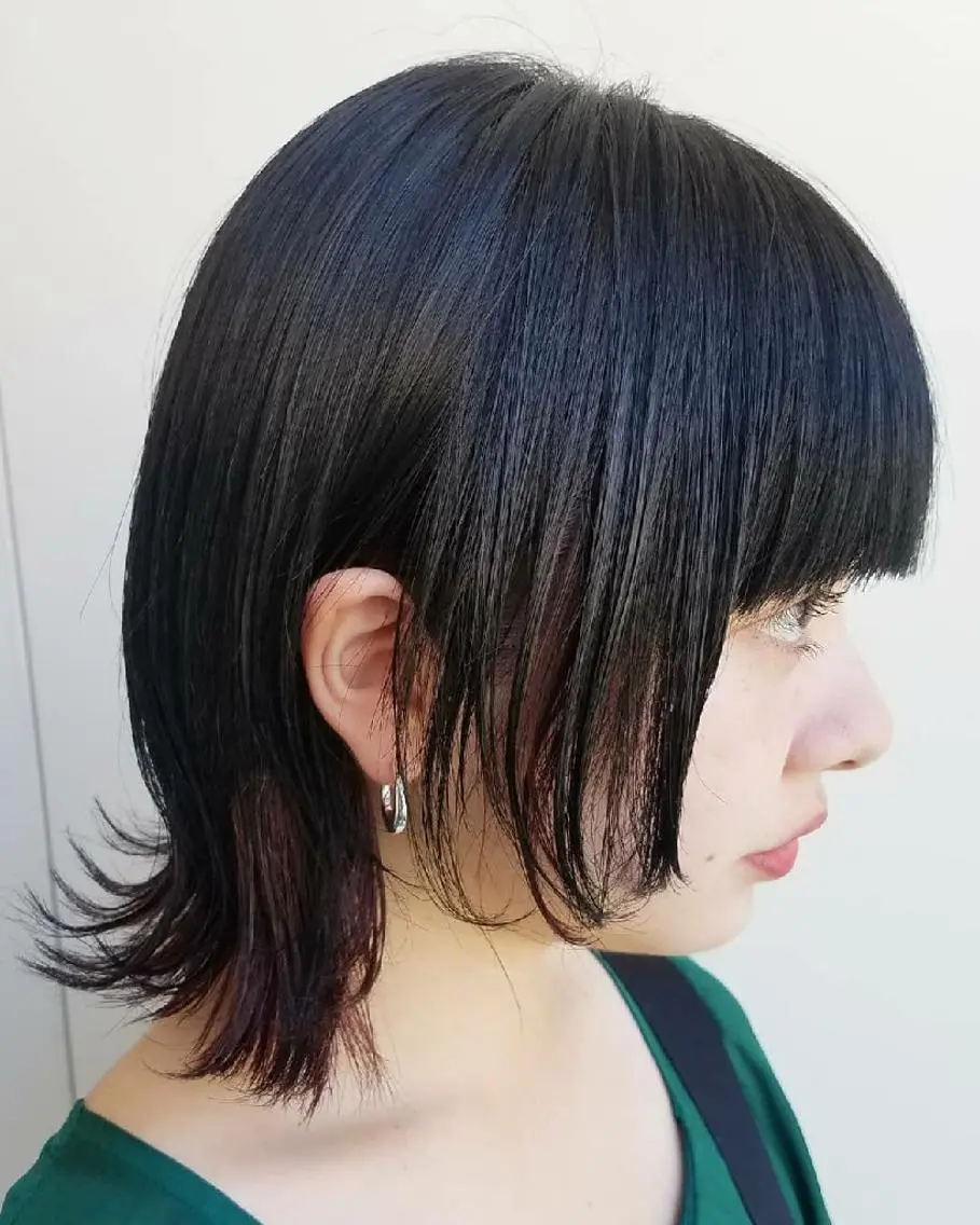 ミディアム カラー パーマ インナーカラー ウルフカット iplus　眉毛と まつげパーマ専門店のマツエク・マツパデザイン