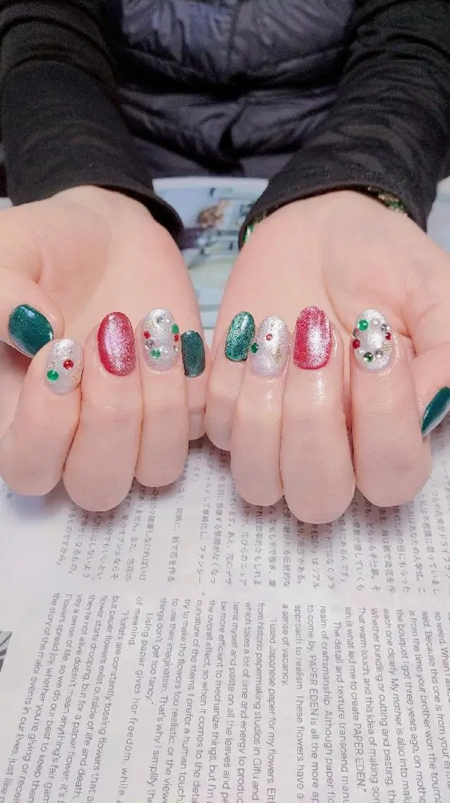 ネイル 冬ネイル クリスマス 横浜市中区曙町 E·U·Bネイルのネイルデザイン