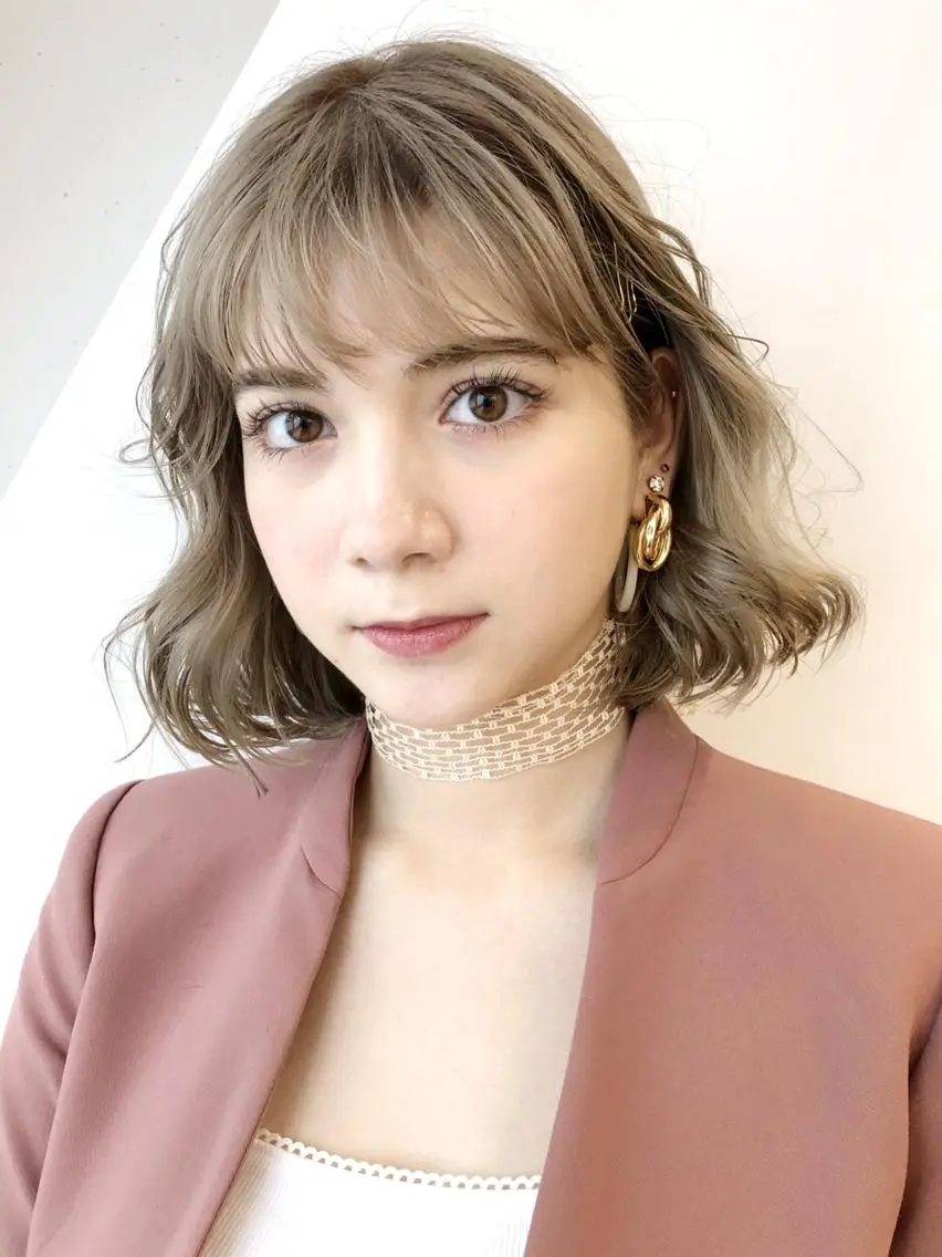 ショート カラー パーマ ヘアアレンジ ボブ ニュアンスパーマ ITbyALBUM 中野店のヘアスタイル