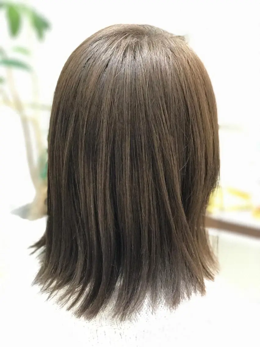 ミディアム アッシュ ハイライト カット 縮毛矯正 トリートメント Maeda マエダのヘアスタイル