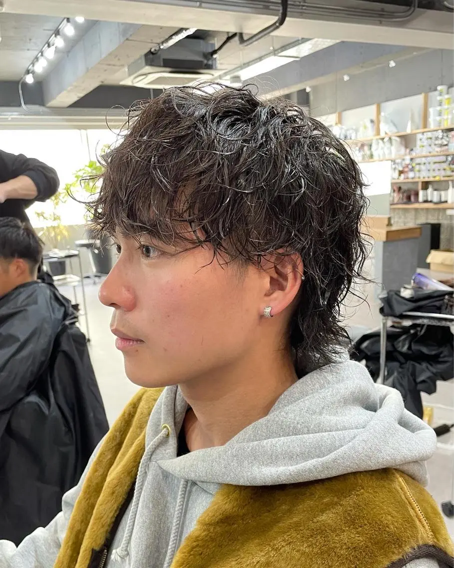 パーマ メンズ カット パーマ レイヤーカット 西村あきやのヘアスタイル