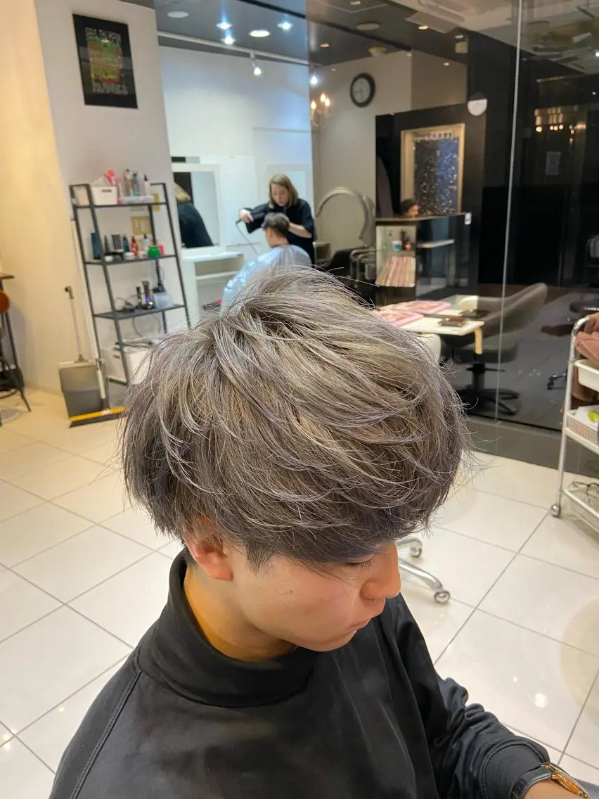 ショート カラー メンズ カット ヘアカラー トリートメント メンズ特化🔥 アサオカカズキのヘアスタイル