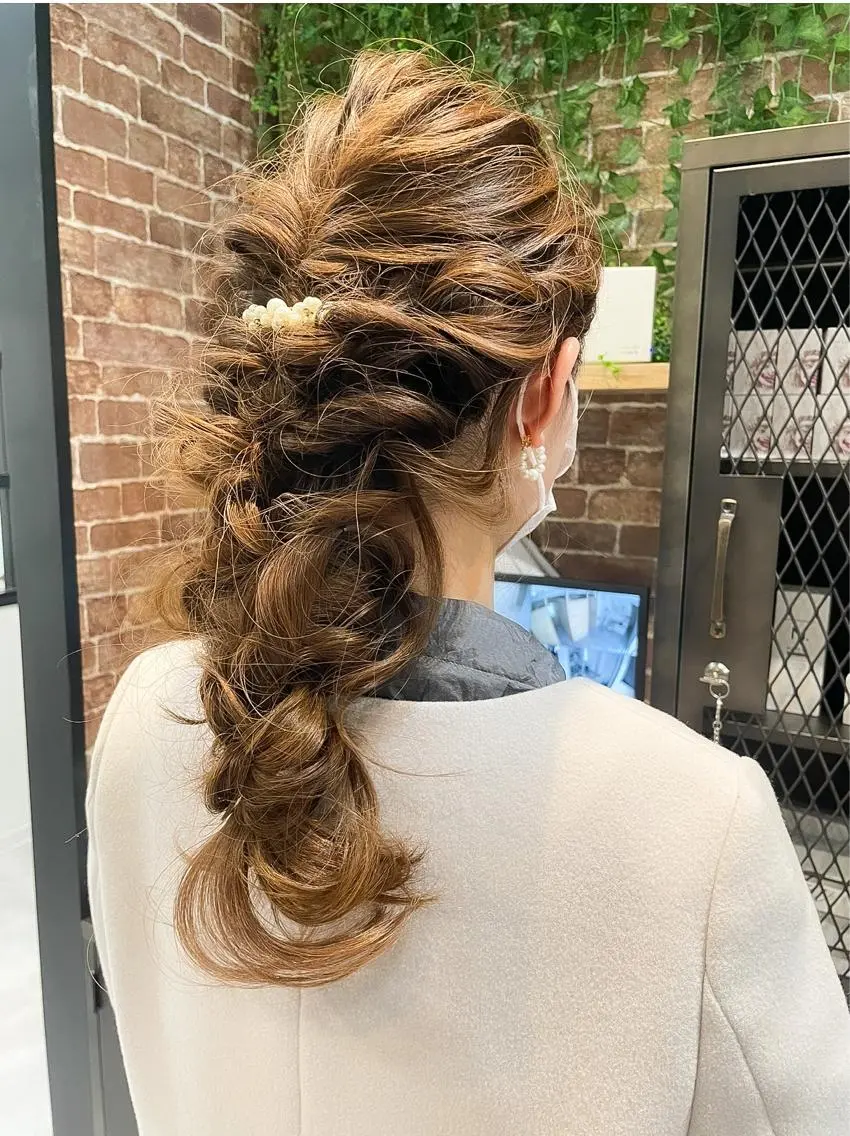 ロング ボブ デート ハイライト 髪質改善 韓国風ヘア 【20代ダメージ毛に 髪質改善】のヘアスタイル