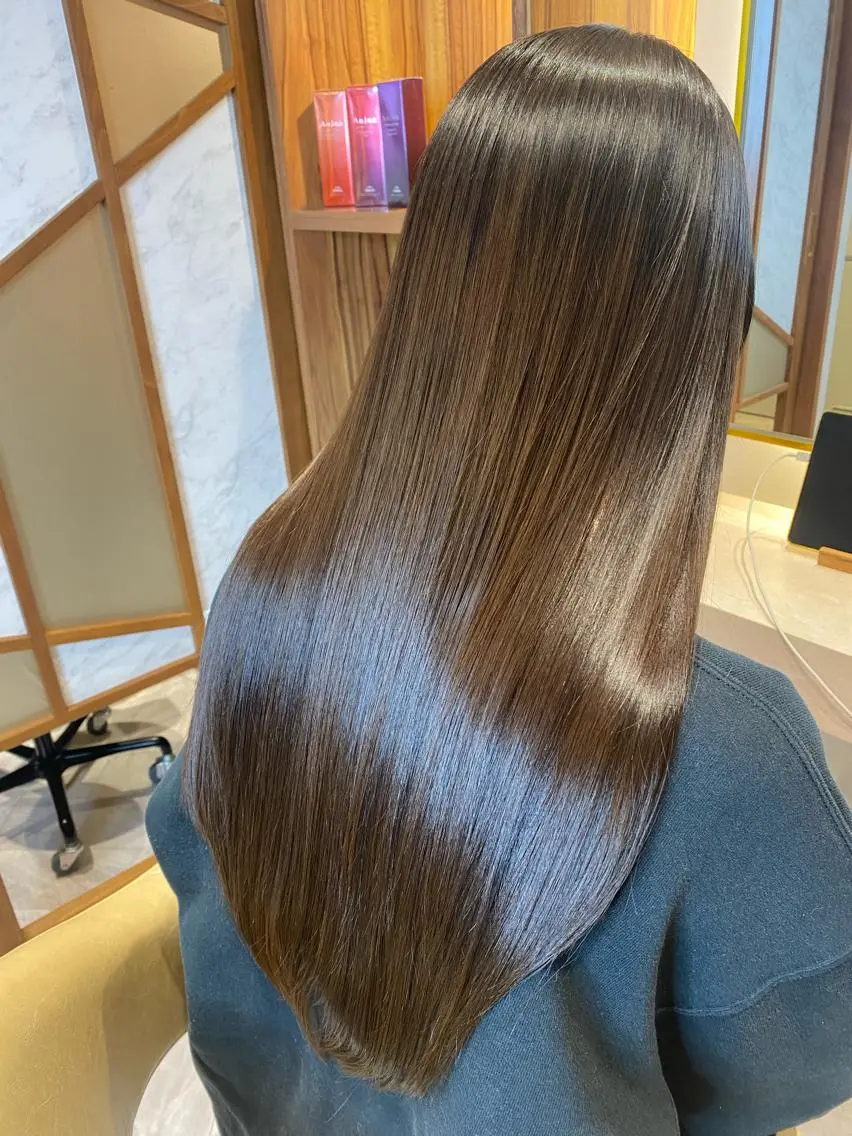 ロング 縮毛矯正 やました りの☁のヘアスタイル