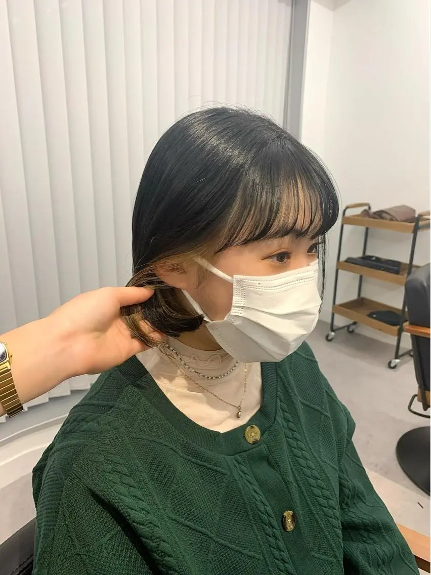 ミディアム カラー パーマ ヘアアレンジ メンズ キッズ ネイル マツエク・マツパ アイブロウ 似合せレイヤー/ 柔らか透明感カラーのヘアスタイル
