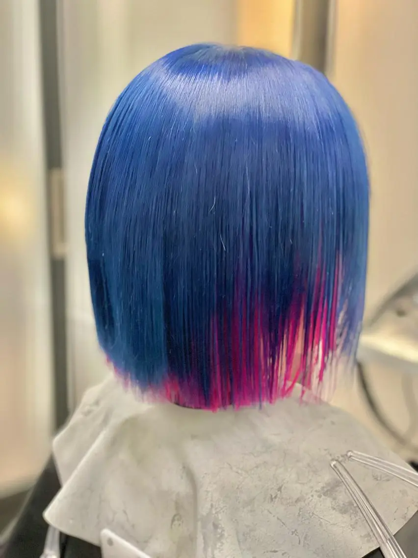ショート カラー ヘアアレンジ ショートボブ ブリーチ ブルーカラー ケアブリーチ ダブルカラー ヘアカラー トリートメント 髪質改善×ハイトーン 中田啄也のヘアスタイル