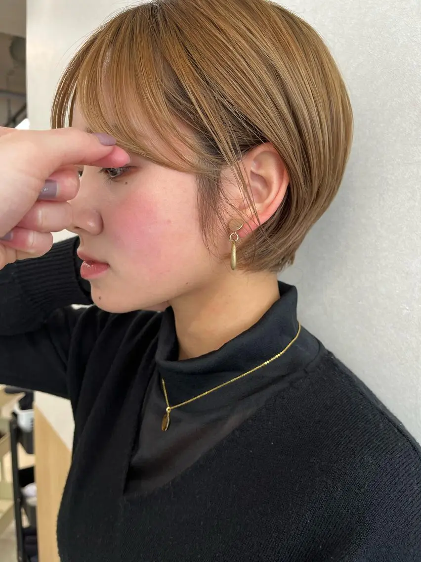 ショート カラー パーマ ヘアアレンジ ✨艶髪✨ 奈須晴香のヘアスタイル
