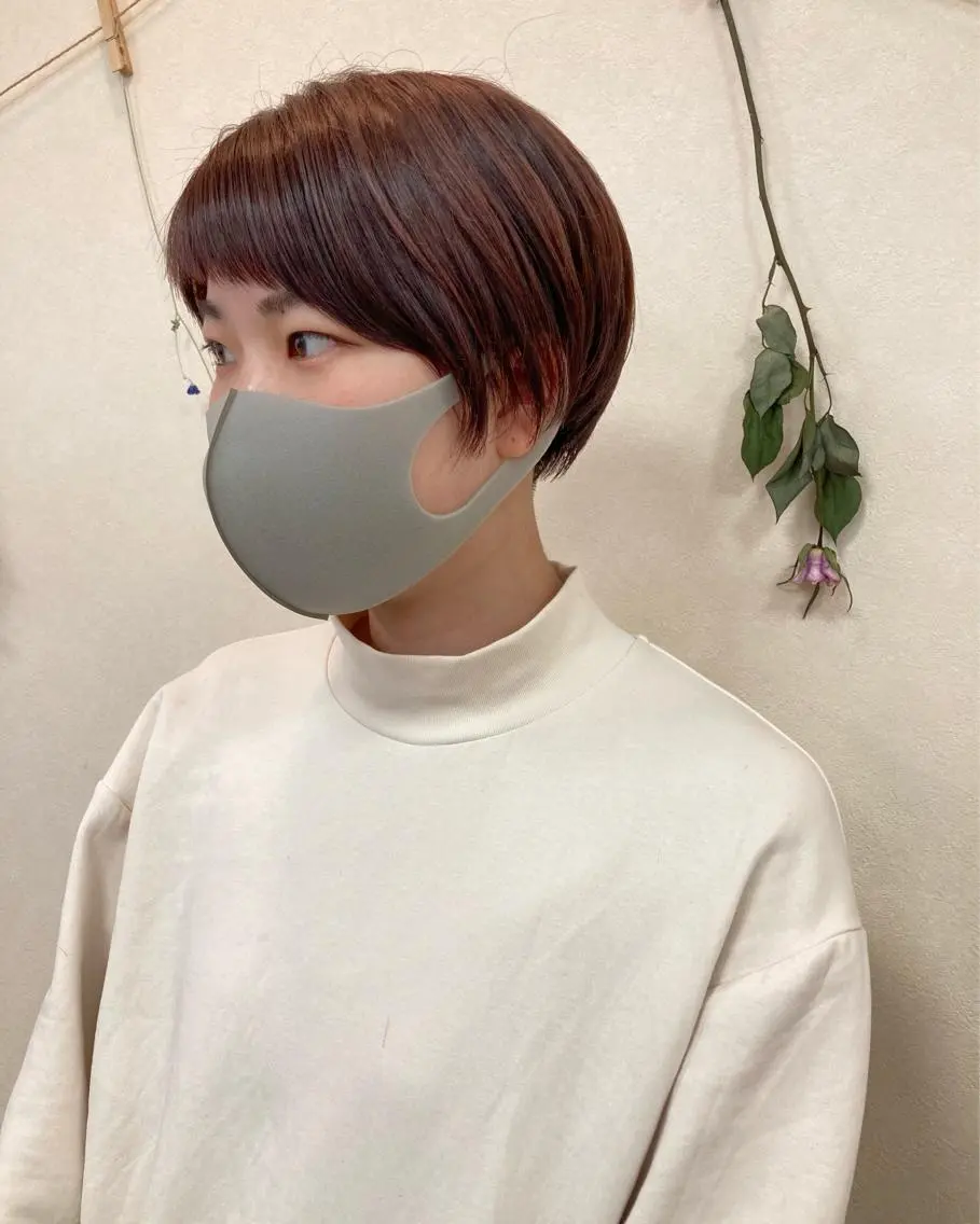 ショート カラー 切りっぱなしボブ ショートボブ ハンサムショート ブラウンカラー ボブ カット ヘアカラー トリートメント 初めてのショート お任せください✂️のヘアスタイル