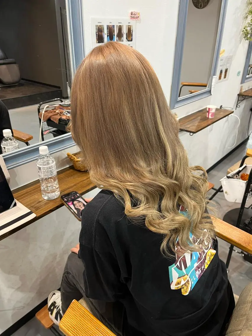ロング カラー エクステ エクステ Sherry大国町 HIKARUのヘアスタイル