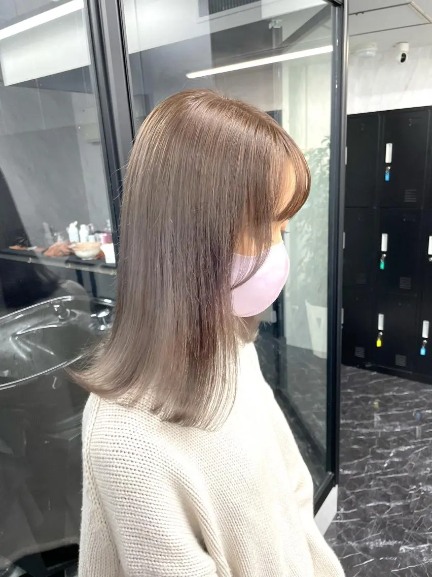 セミロング カラー ダブルカラー グレージュ ヘアカラー トリートメント wehlen_ keisukeのヘアスタイル