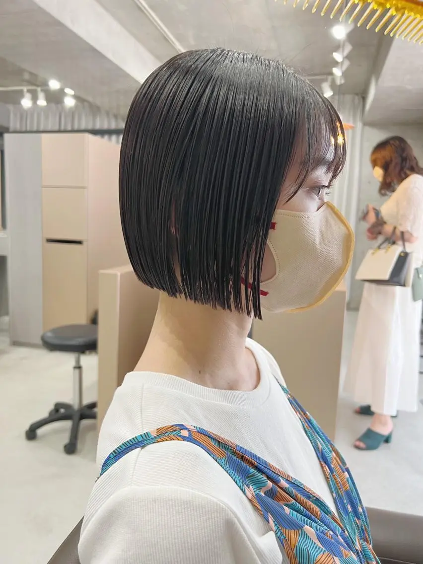 ショート カラー ボブパーマコテ巻き風 パーマNo1深江秀平のヘアスタイル