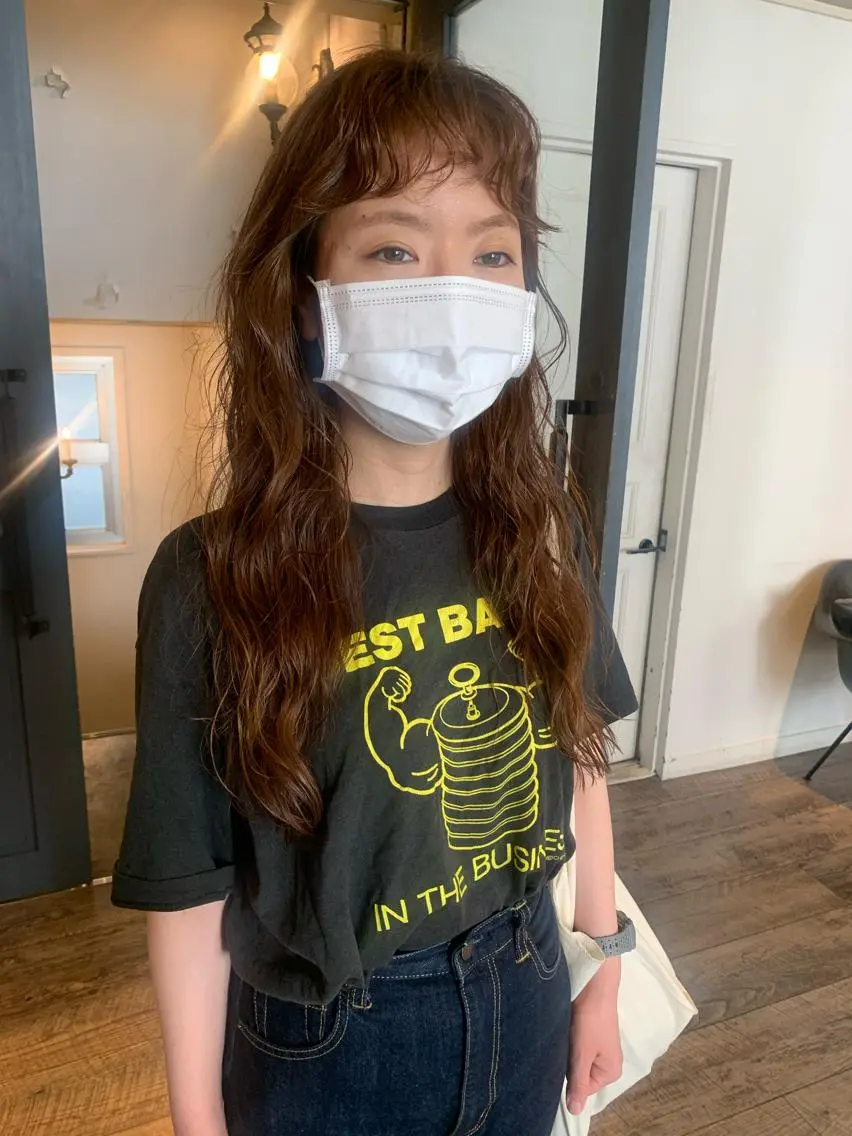 ロング カラー パーマ ヘアアレンジ メンズ キッズ ネイル マツエク・マツパ メンズブリーチ メンズパーマ ブリーチ ロング ロングネイル ウルフレイヤーカット /チヒロのヘアスタイル