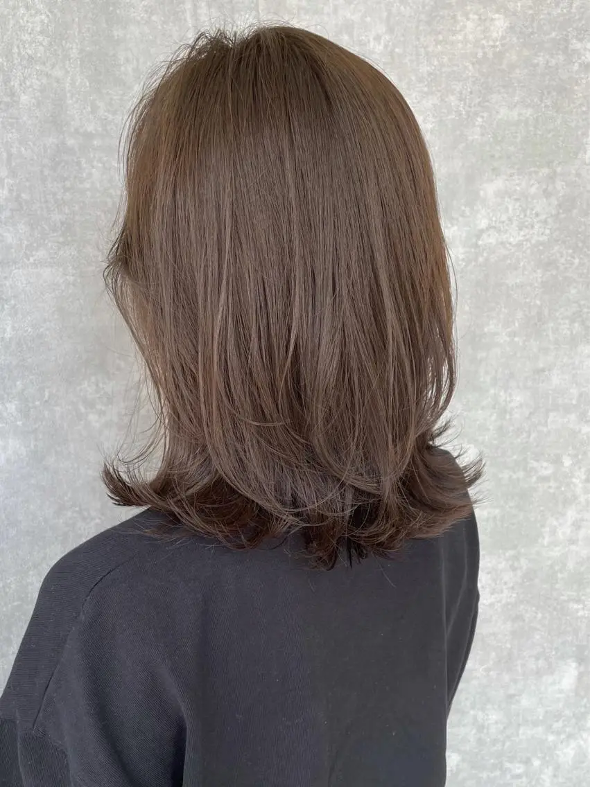 セミロング カラー 【完全個室】髪質改善 暖色カラー/山崎唯奈のヘアスタイル