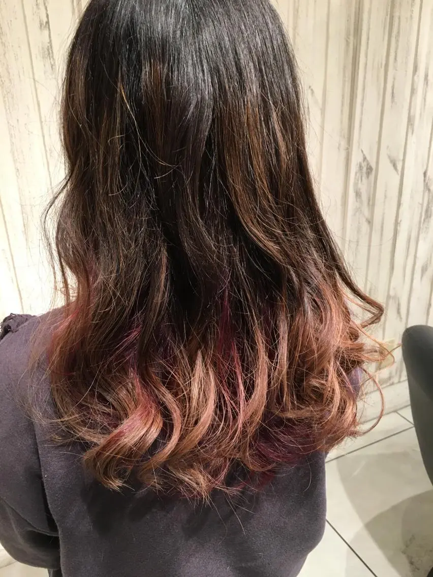 セミロング ロング カラー ベージュカラー グラデーションカラー ハイライトカラー インナーカラー ミルクティーベージュ 永井大樹✨ 透明感カラー✨のヘアスタイル