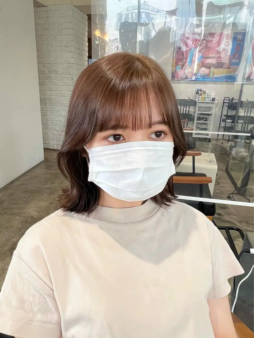 ミディアム カラー くびれヘア 髪質改善 カット ヘアカラー トリートメント 【韓国風くびれヘア】 joule小木曽輝のヘアスタイル