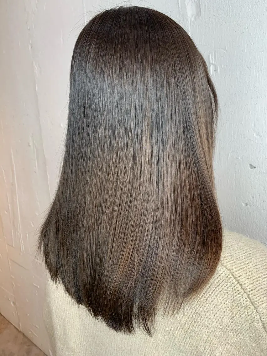 ミディアム カラー アッシュ オリーブアッシュ カット ヘアカラー トリートメント 💛丁寧さNo.🥇 🧸片山智裕💛のヘアスタイル