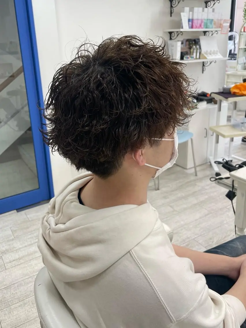 パーマ メンズ カット パーマ 新籾 尚哉のヘアスタイル