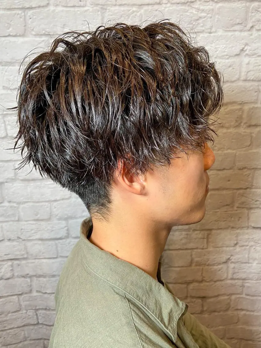 ショート パーマ メンズ カット パーマ 💈メンズ特化 副店長松浦一聖💈のヘアスタイル