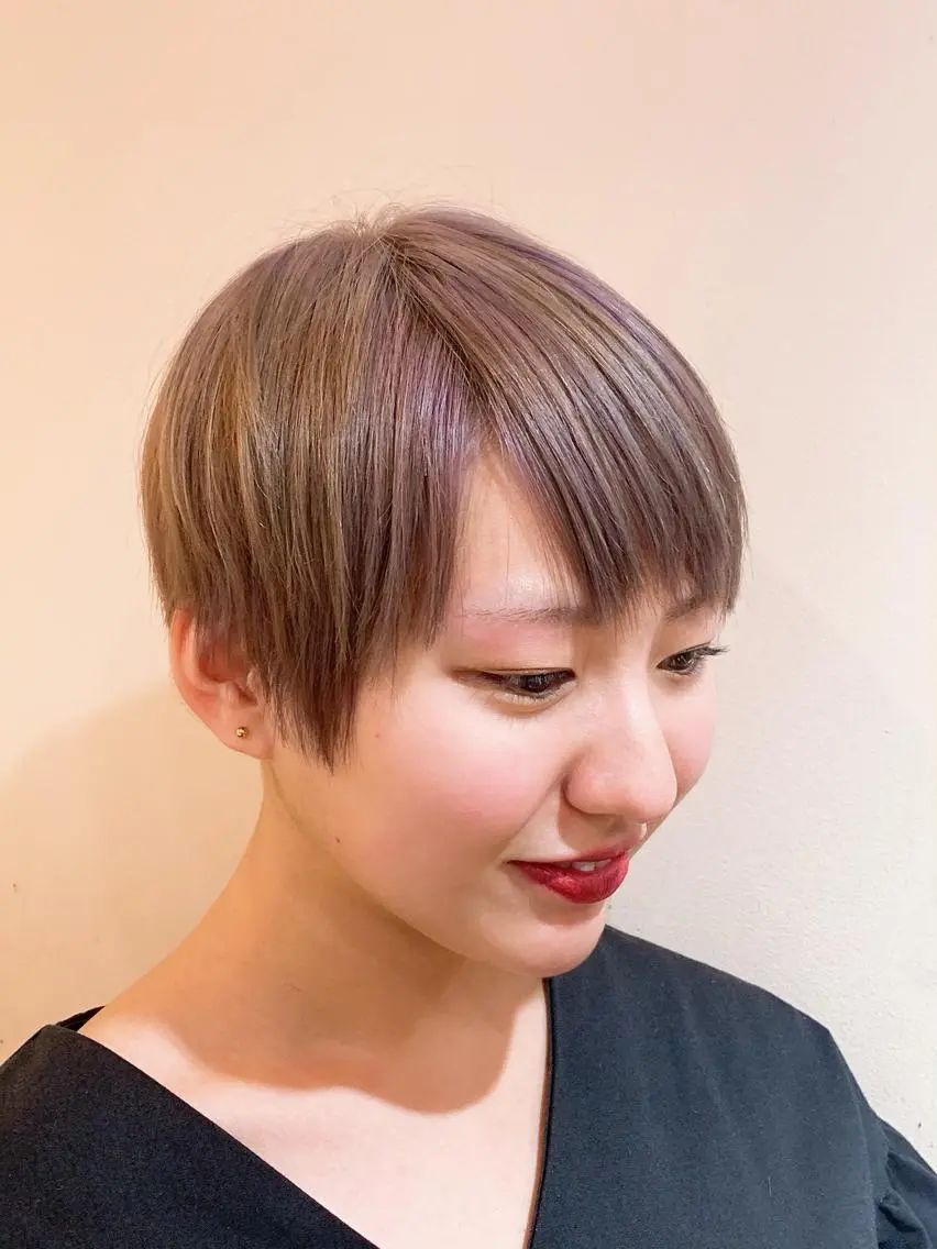 ショート カラー アッシュ ラベンダーカラー ラベンダーアッシュ ショートヘア ヘッドスパ大好き 美容師🌿堀江のヘアスタイル