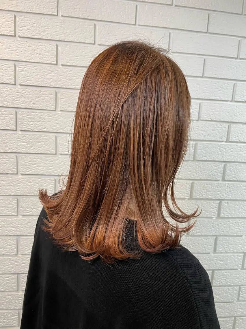 セミロング カラー ベージュカラー ブリーチ ハイライトカラー ピンクカラー ピンクベージュ ニュアンスデザイン✄ YOU♡のヘアスタイル