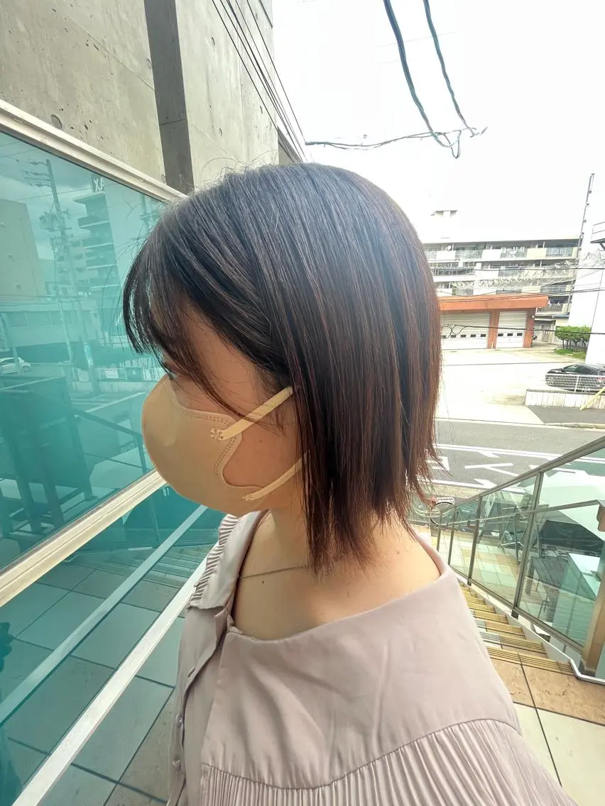 ミディアム カラー パーマ ヘアアレンジ メンズ キッズ ネイル マツエク・マツパ アイブロウ ミディアムパーマ メンズパーマ ブラウンカラー ケアカラー 透明感カラー 久木原 ゆりのヘアスタイル