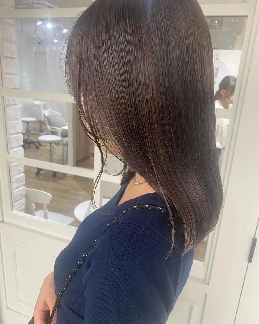 ミディアム カラー 韓国×髪質改善カラー 💎hinaのヘアスタイル