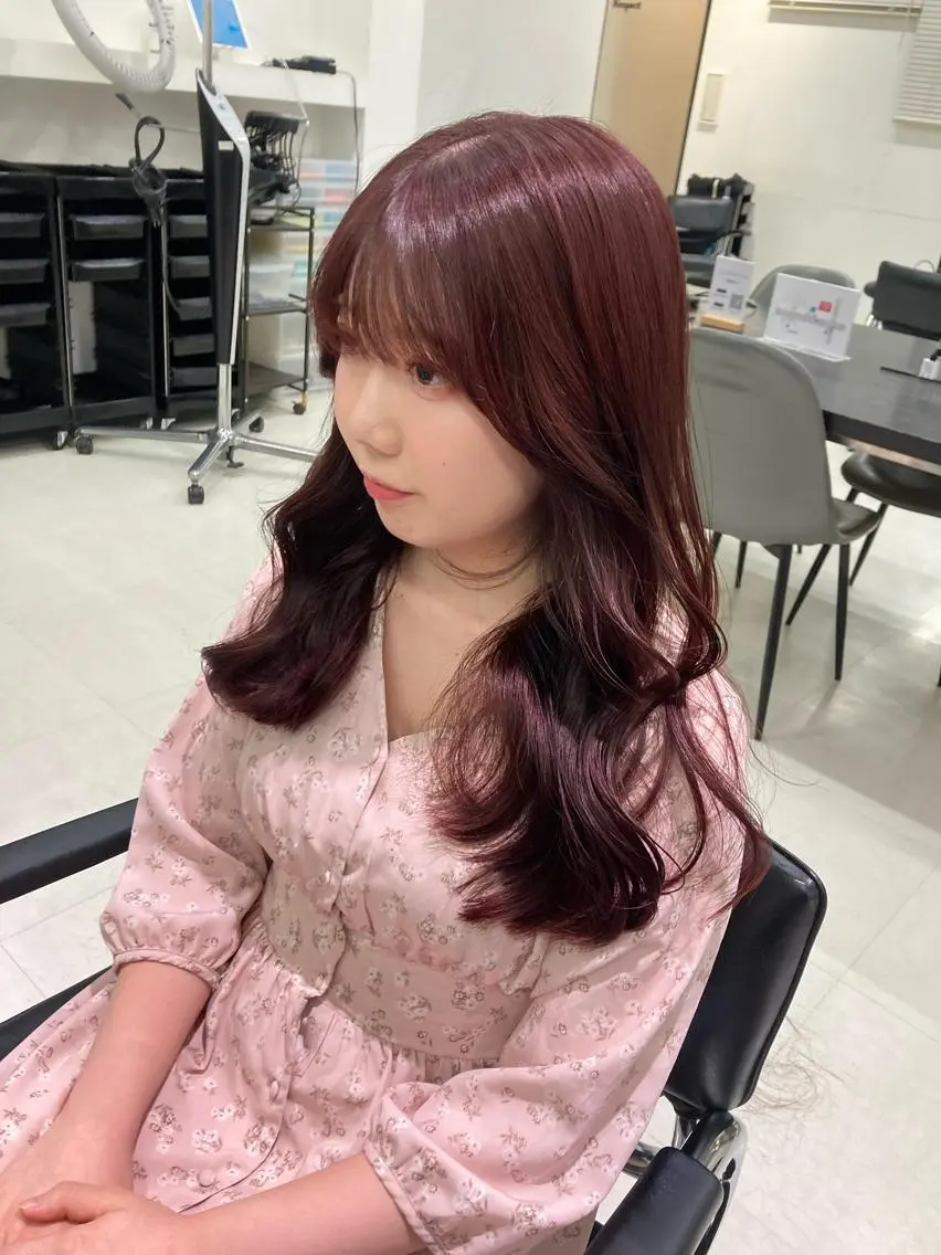 ロング カラー カット ヘアカラー トリートメント 💖ブリーチなし透明 感💖ASAHIのヘアスタイル