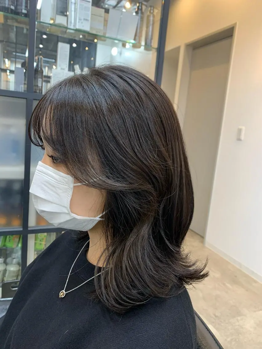 セミロング カラー カット ヘアカラー トリートメント 韓国レイヤー✨ yasuko銀座のヘアスタイル