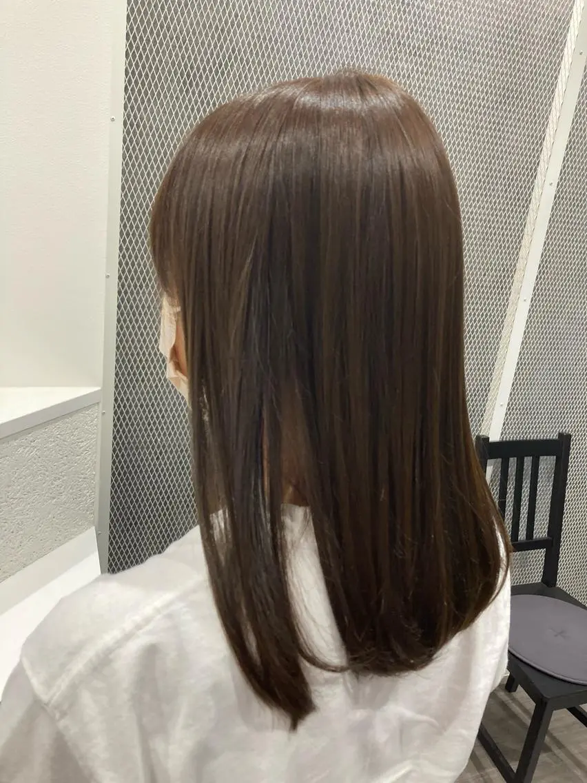 セミロング カラー アッシュ ベージュカラー 髪質改善 トリートメント ヘアカラー トリートメント ミルクティー量産💙 💙ブリーチ特化💙のヘアスタイル