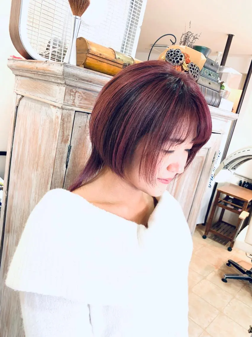 ミディアム ハイライト ウルフカット nishimura makotoのヘアスタイル
