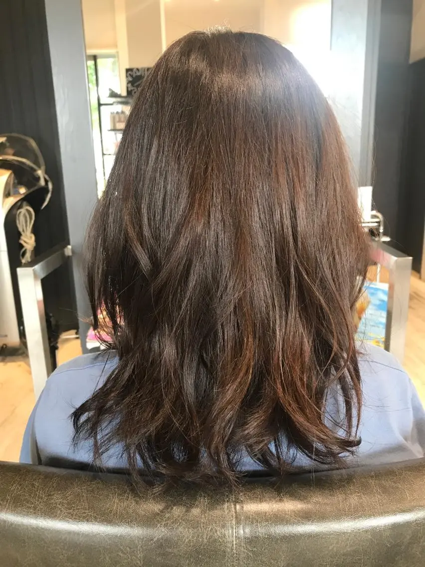 ミディアム カラー パーマ 水原 恵莉香のヘアスタイル