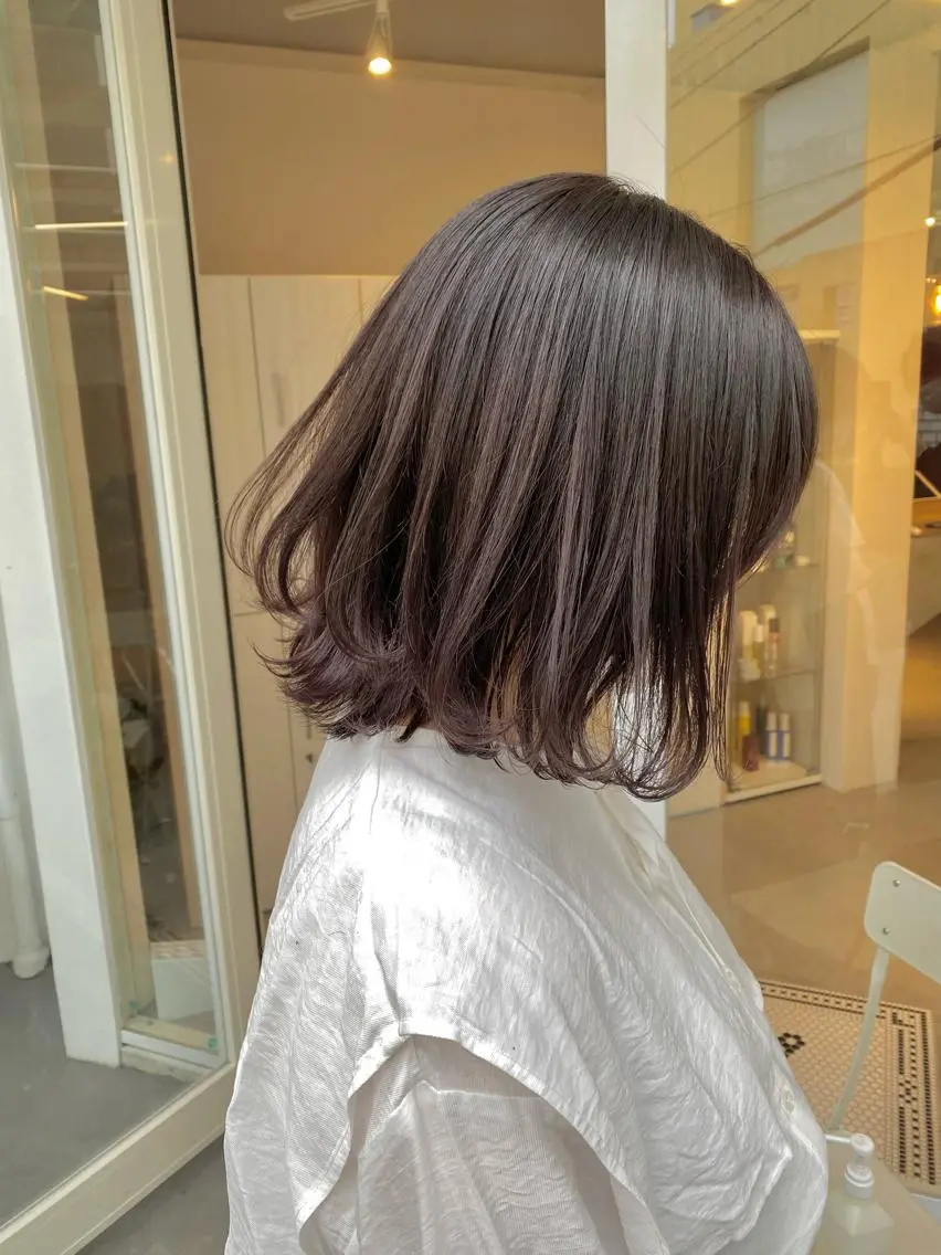 ミディアム カラー ブラウンカラー ラベンダーカラー ラベンダーブラウン カット ヘアカラー トリートメント ハイトーン×似合わせ 🌱中川慎之介のヘアスタイル