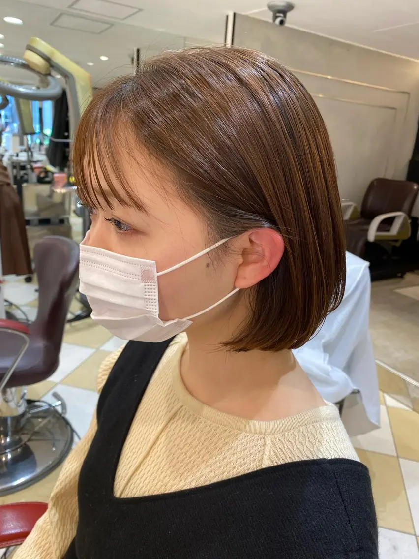 ショート カラー ボブ ヘアカラー トリートメント ヘアセット 💜髪質改善美髪💜 星野清光のヘアスタイル