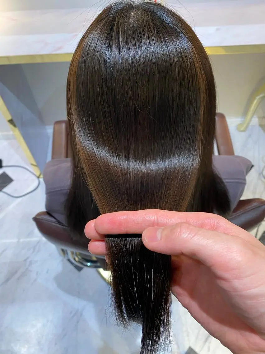 セミロング カラー ヘアアレンジ 髪質改善 トリートメント 酸性ストレート 縮毛矯正 トリートメント 梅田中崎町髪質改善 /オキヒロト/エコルのヘアスタイル