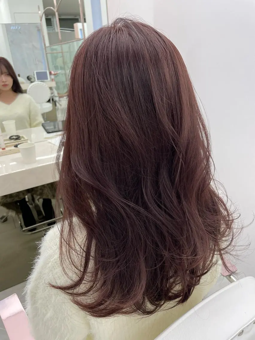 ミディアム カラー ブラウンカラー ピンクカラー ピンクブラウン ヘアカラー トリートメント COA GINZA 空也/前髪/顔まわりのヘアスタイル