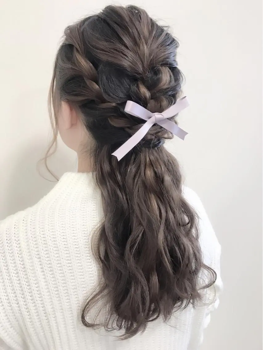 セミロング ロング ヘアアレンジ ハーフアップ 沢田 瞳のヘアスタイル
