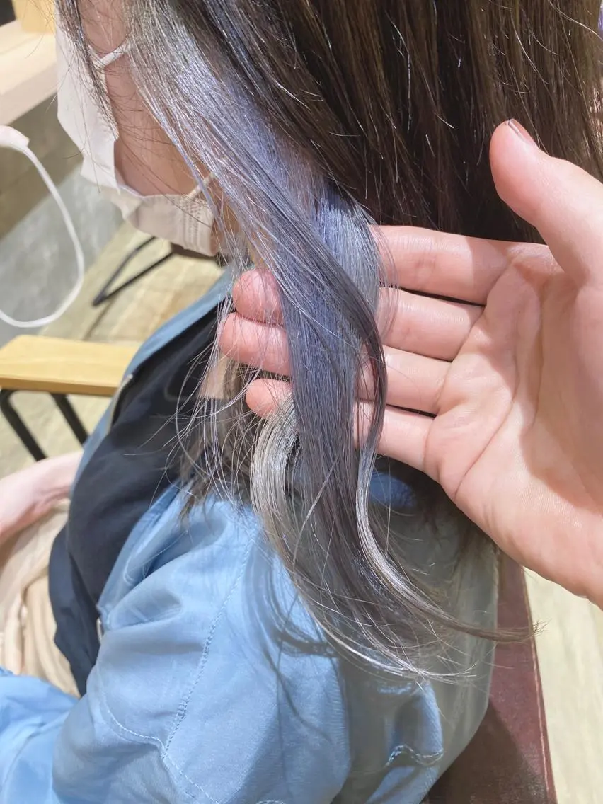 ショート カラー アッシュ インナーカラー ラベンダーカラー バイオレットカラー ヘアカラー トリートメント マンツーマン/透明感 foi hairのヘアスタイル