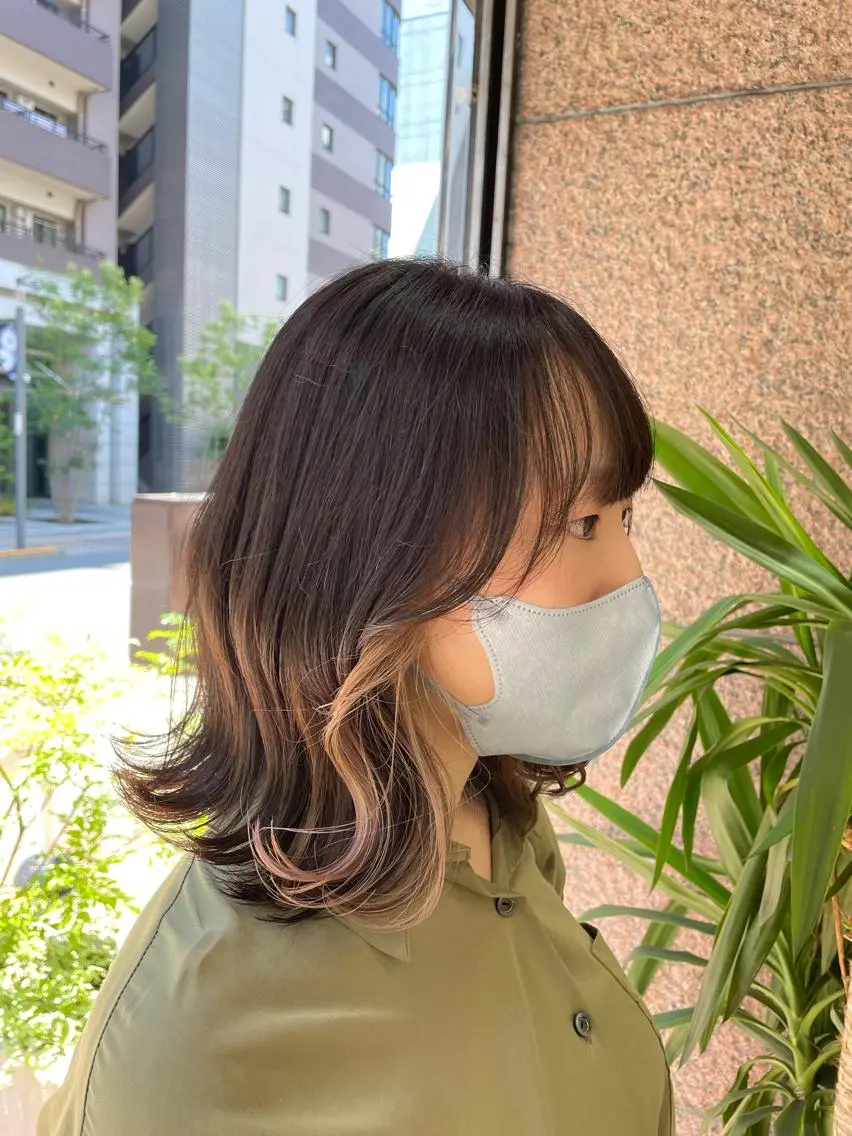 ミディアム カラー ブルーカラー イヤリングカラー ヘアカラー 田野倉NEXT店 美髪ニストのヘアスタイル