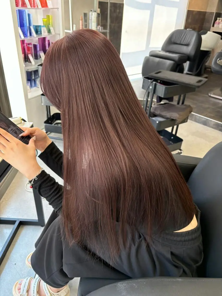 ロング カラー カット ヘアカラー トリートメント lafit ラフィット 下大利のヘアスタイル