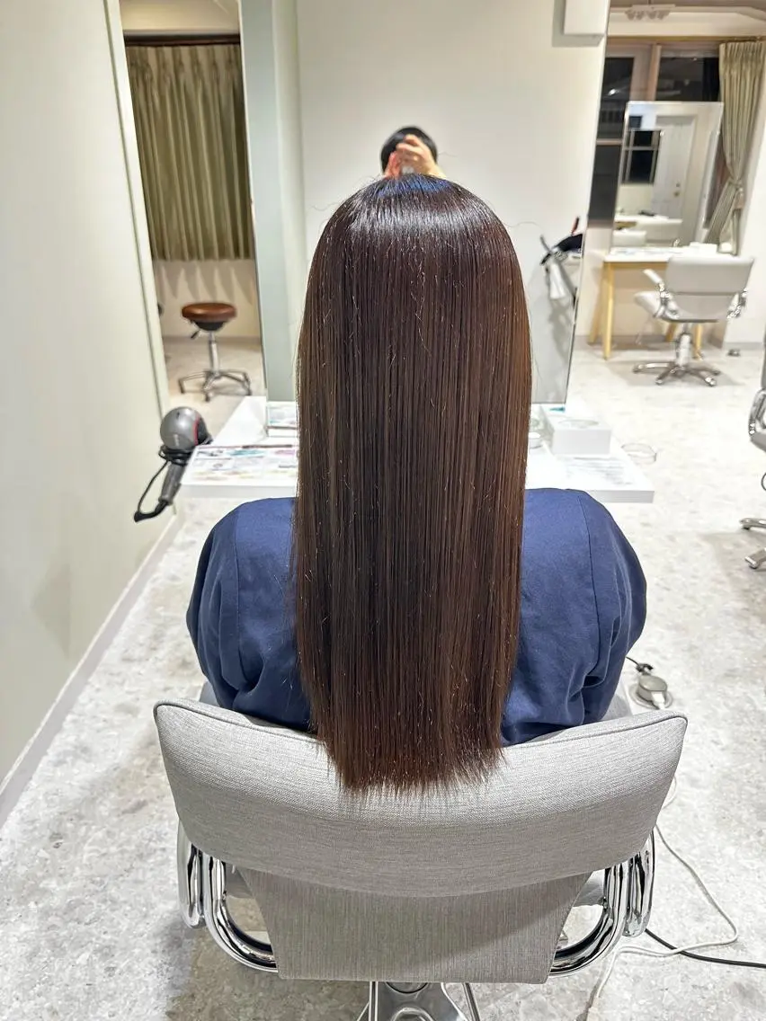 ロング カラー グレージュ オリーブグレージュ オリーブグレー 馬渕 拓海のヘアスタイル